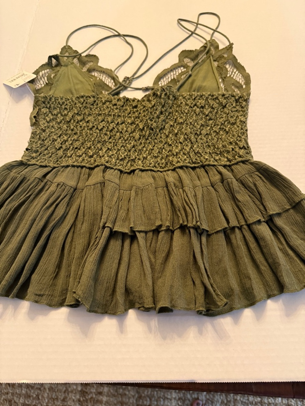Free People Green Lace Peplum Blouse - Picture 7 of 7